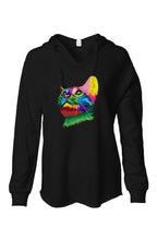 Load image into Gallery viewer, Color Me Kitty Womens Lightweight  Wash Hooded Sweatshirt
