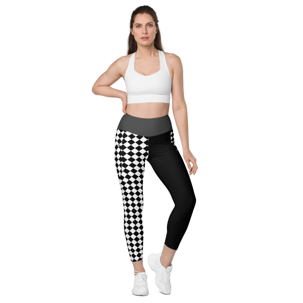 Black and White Checkered pocketed leggings