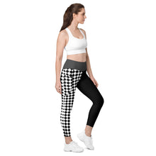 Load image into Gallery viewer, Black and White Checkered pocketed leggings
