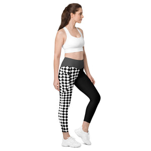 Black and White Checkered pocketed leggings