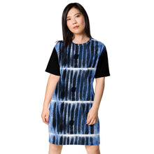 Load image into Gallery viewer, Blue/Black Striped T-shirt dress
