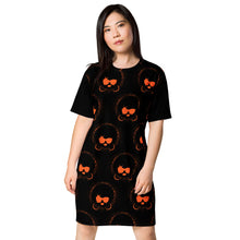 Load image into Gallery viewer, Afro Lady (Orange)T-shirt dress
