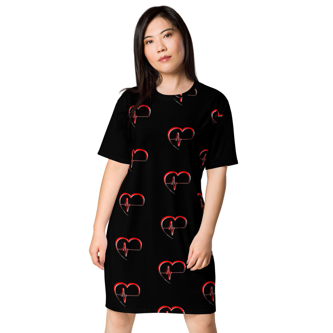 Heartbeat for Life T-shirt dress