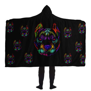 Colorful Pit Pup Hooded Blanket