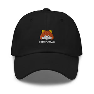 Pom Pup Embroidered Dad Cap