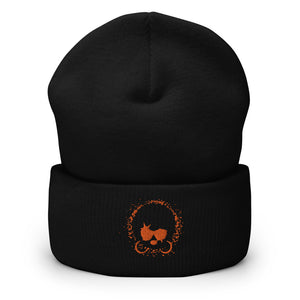 "Afro Mama"orange/Cuffed Beanie