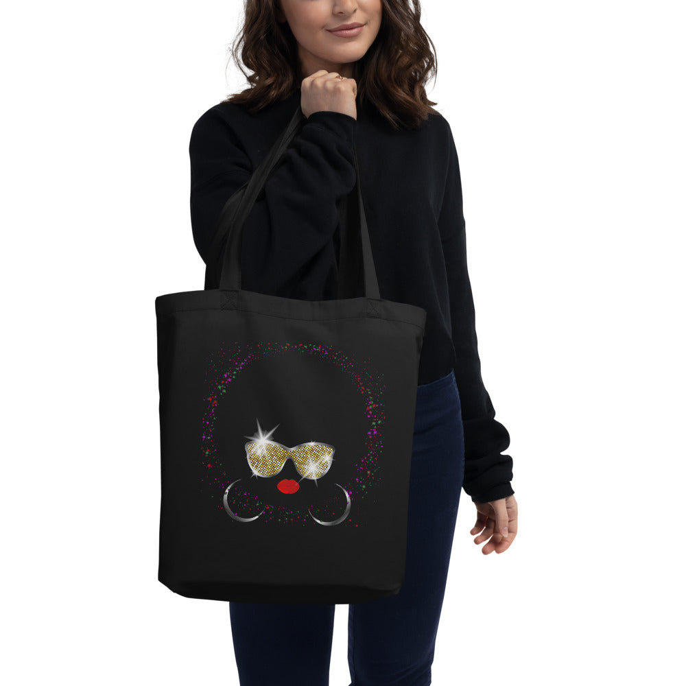 Afro Lady with Gold Shades Eco Tote Bag