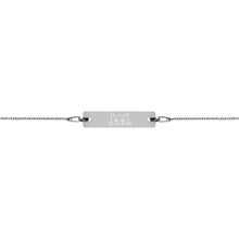 Load image into Gallery viewer, Kitty Engraved Silver Bar Chain Bracelet
