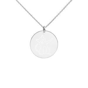 Kitty Dap Engraved Silver Disc Necklace