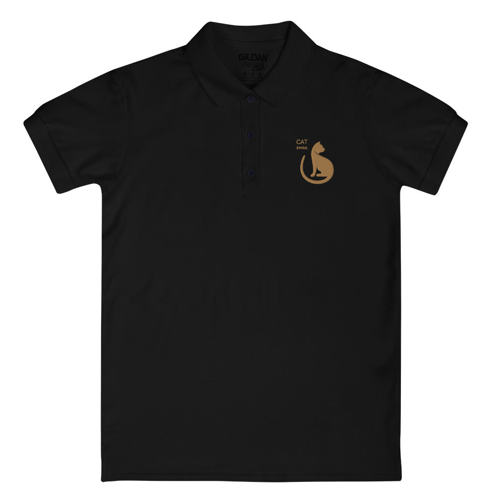 Cat Swag Embroidered Women's Polo Shirt