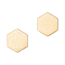 Load image into Gallery viewer, &quot;Kitty Dap&quot; Sterling Silver Hexagon Stud Earrings
