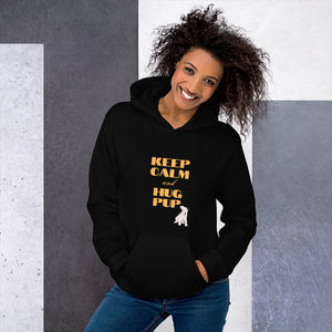 "Keep Calm Hug Pup"Unisex Hoodie