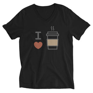 I Love CoffeeUnisex Short Sleeve V-Neck T-Shirt