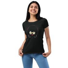 Load image into Gallery viewer, Afro Lady with Gold Shades Women’s fitted t-shirt
