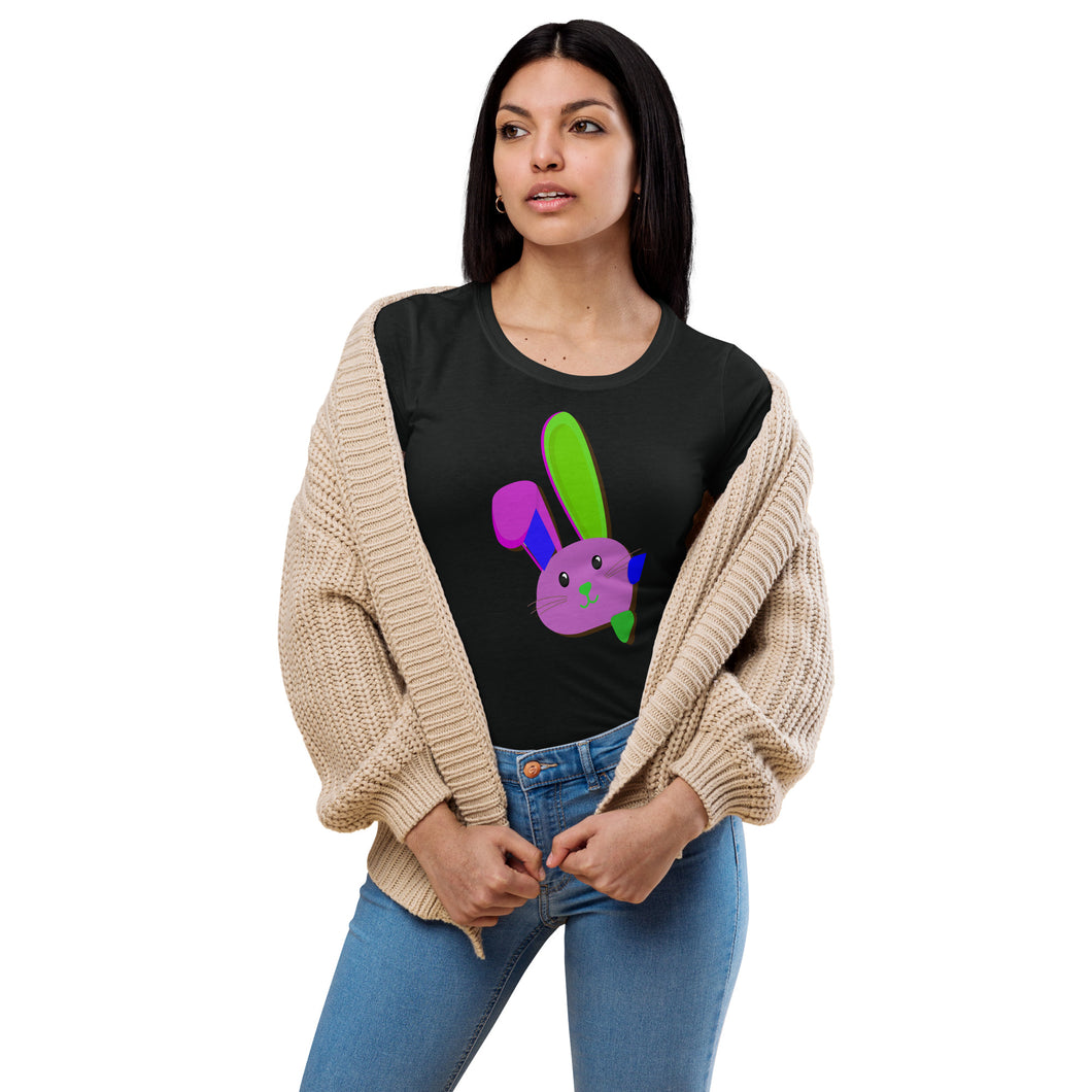 Colorful Lil Bunny Women’s fitted t-shirt