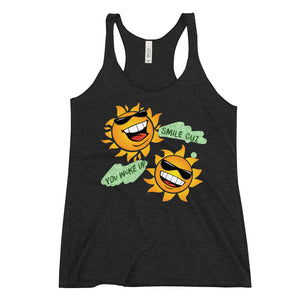 "Smile Cuz You Woke Up" Women's Racerback Tank